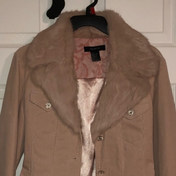 Vintage y2k Arden B courderoy pink jacket with fur - Picture 2 of 10